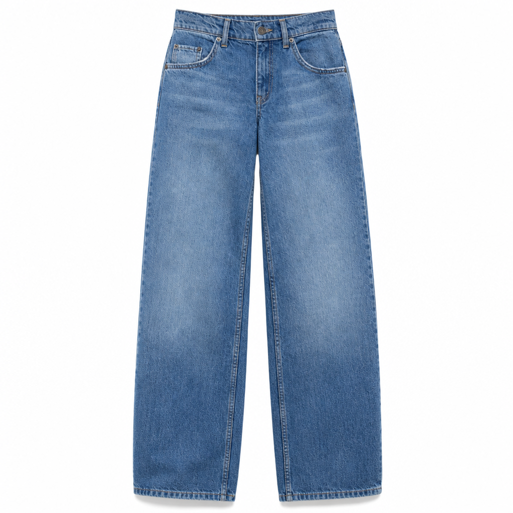 Retro høytaljede vide jeans for kvinner