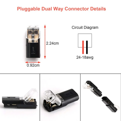 Doble ledninger Push-in-kontakt med låsespenne