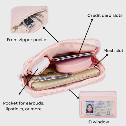 🩷Puffer Håndledds­Lommebok som passer til mobil