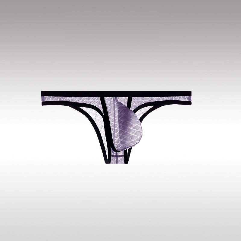 Sexy lavt sittende komfortbikini for menn, is-silke, mesh, gjennomsiktig, ultratynn truse