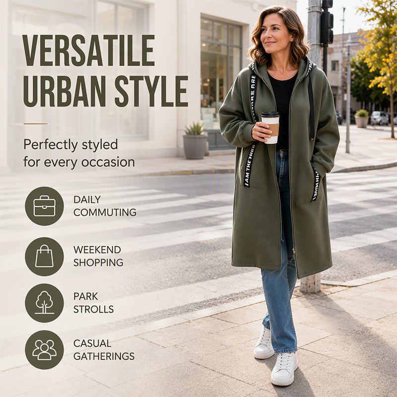 🔥Heißer Verkauf 50% Rabatt🔥🧥Kvinner sin oversized hettegenser jakke🎁