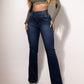 Høy Høyde Stretch Utsvingt Jeans