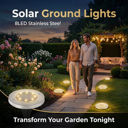 8-LED solcelledrevne bakkelys for hager