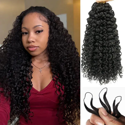 ISEE HAIR Hårforlengelser av ekte hår, heklet med «Miracle Knots», forhåndssortert, 50 g/pakke – Knotless Boho-fletter, 4–5 pakker til hele hodet, flere krøllete og bølgete teksturer