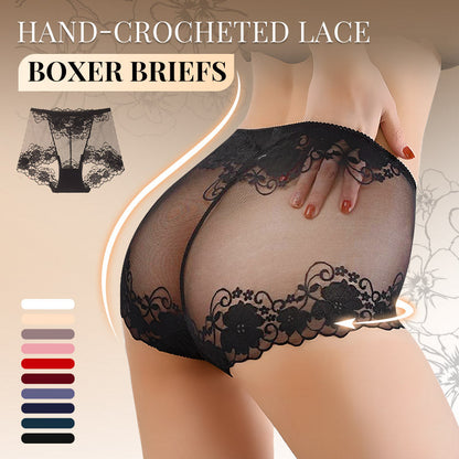 😍Håndheklet blonder med høy høyde Boxer Briefs for kvinner