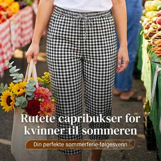 Sommer-capribukser i rutemønster for damer