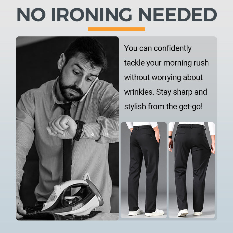 👖Våren nyankomne✨Rette, antirynkefritidsbukser for menn