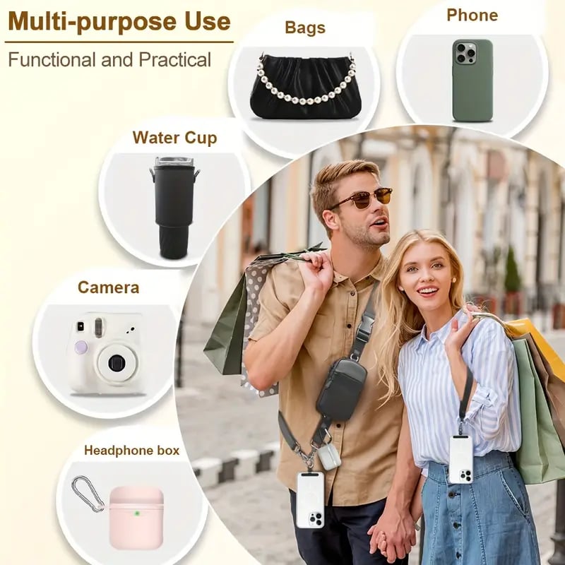 ❣️SPESIALTILBUD 50 % RABATT📱Crossbody-veske med telefonstropp i store størrelser – justerbar lengde, unisex-modell som passer både menn og kvinner i store størrelser🎒