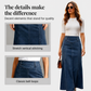 ⏳Tidsbegrenset tilbud⏰A-formet maxi-skjørt i denim med høy midje for damer – fremhever figuren 👗