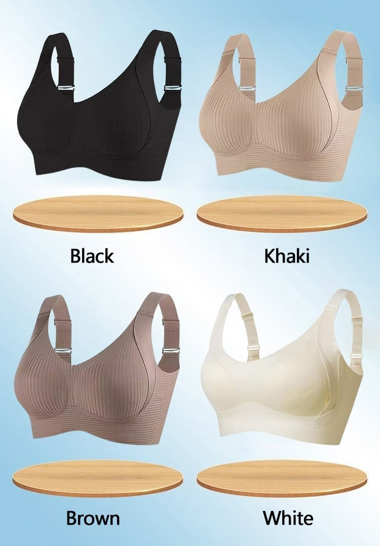 🎁Kjøp 1 Få 3 pakker💕Ribbet Push Up-bh for kvinner, justerbar og trådløs