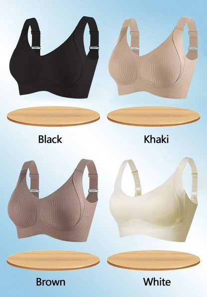 🎁Kjøp 1 Få 3 pakker💕Ribbet Push Up-bh for kvinner, justerbar og trådløs
