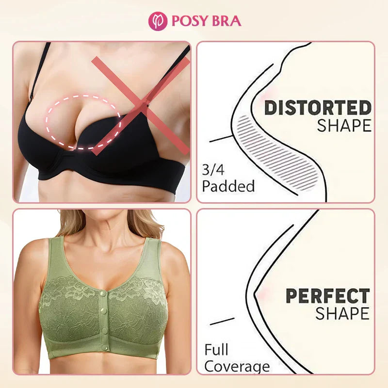 ✨Komfortabel, trådløs shaping-BH med knapper foran👙