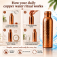 ❄️Sommertilbud: 50 % rabatt!💧Førsteklasses vannflaske laget av 100 % massivt kobber – plastfri og inspirert av ayurveda