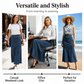 ⏳Tidsbegrenset tilbud⏰A-formet maxi-skjørt i denim med høy midje for damer – fremhever figuren 👗