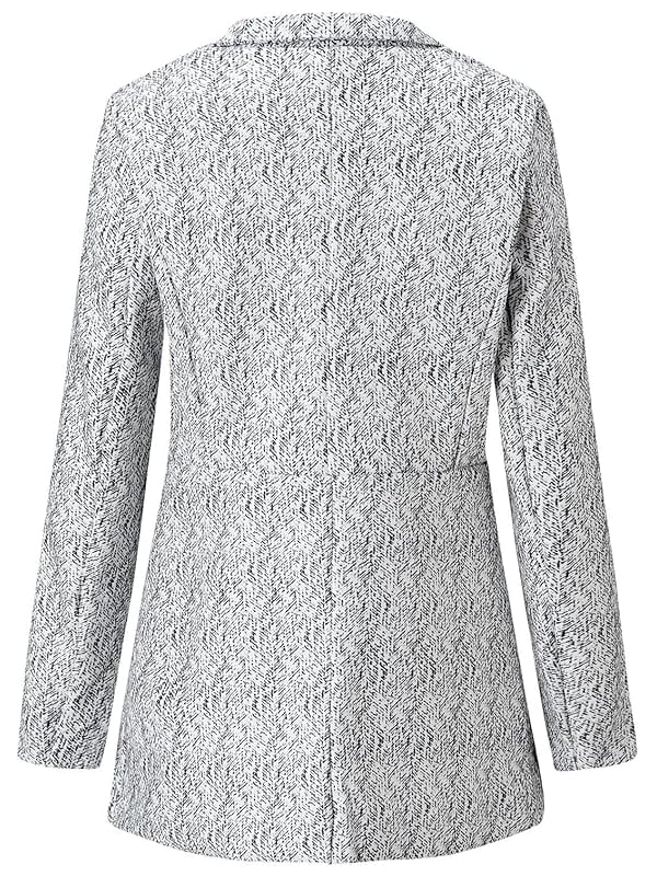 💐💕Lommer i ensfarget lomme med lange ermer med åpen front for kvinner