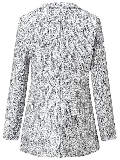 💐💕Lommer i ensfarget lomme med lange ermer med åpen front for kvinner