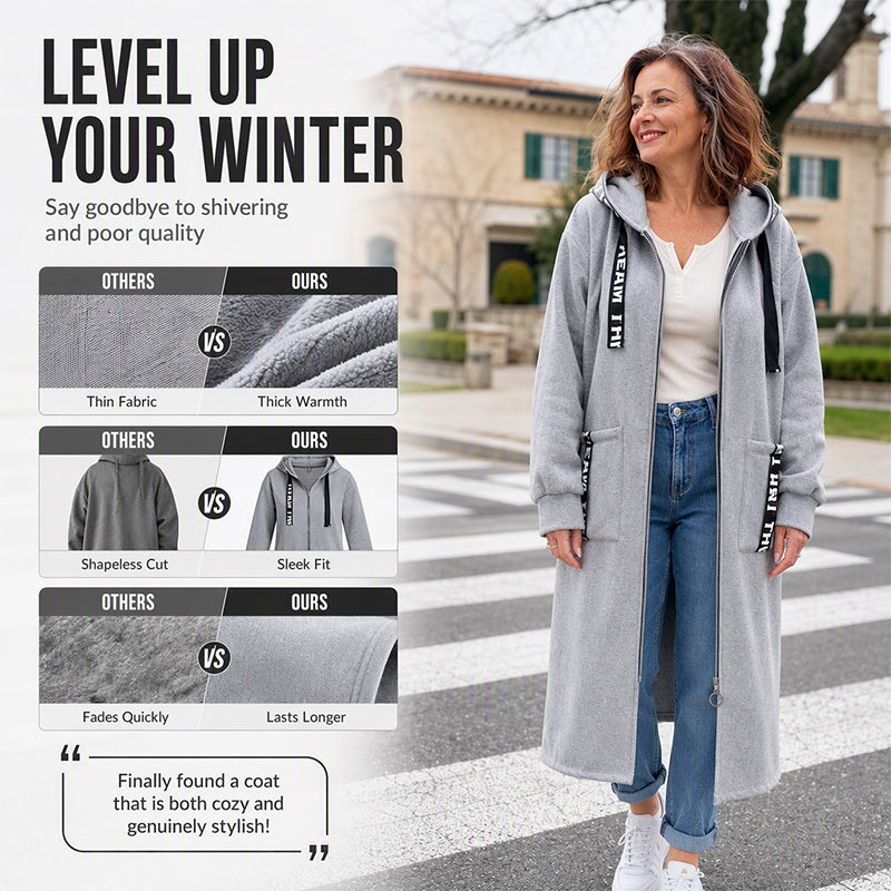 🔥Heißer Verkauf 50% Rabatt🔥🧥Kvinner sin oversized hettegenser jakke🎁
