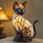 Fargeblokkerende valpestatue LED-bordlampe