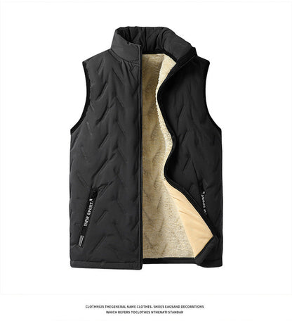 ✨️❄️Unisex vintervarm, uformell, ermeløs, vattert vest med fleecefôr
