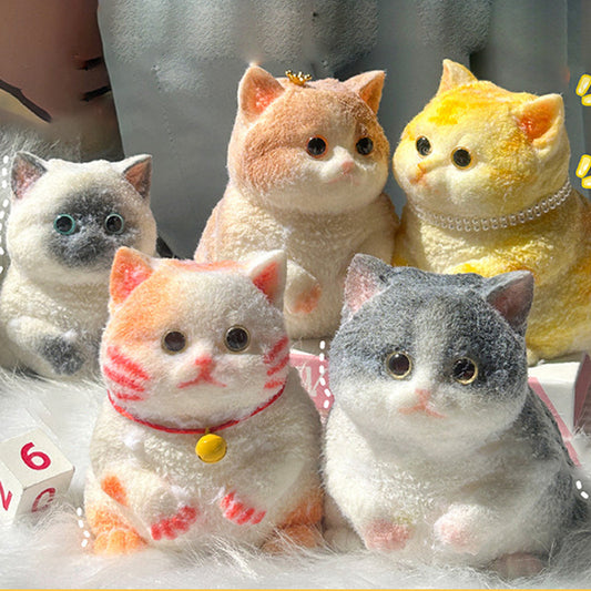 Søte, myke squishies-leker i form av en katt for å lindre stress