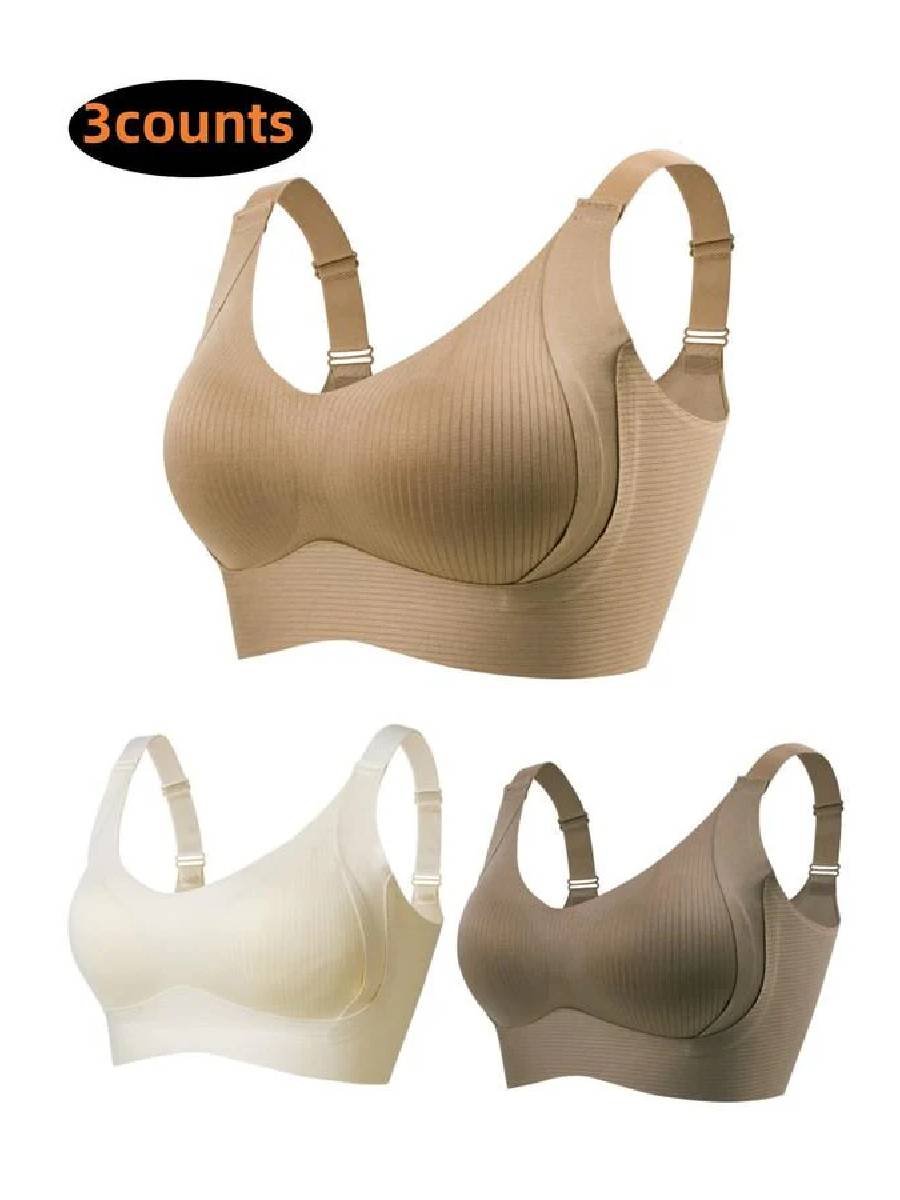 🎁Kjøp 1 Få 3 pakker💕Ribbet Push Up-bh for kvinner, justerbar og trådløs