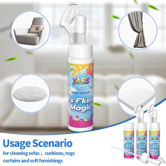 💖SPESIALTILBUD: KJØP 2, FÅ 1 GRATIS!!💖Magic Foam-rengjøringsmiddel for tepper og møbelstoff – Fjerner flekker og lukt etter kjæledyr, med rengjøringsbørste🧼🪄