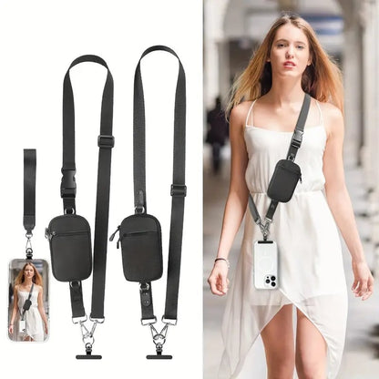 ❣️SPESIALTILBUD 50 % RABATT📱Crossbody-veske med telefonstropp i store størrelser – justerbar lengde, unisex-modell som passer både menn og kvinner i store størrelser🎒