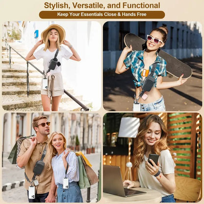 ❣️SPESIALTILBUD 50 % RABATT📱Crossbody-veske med telefonstropp i store størrelser – justerbar lengde, unisex-modell som passer både menn og kvinner i store størrelser🎒