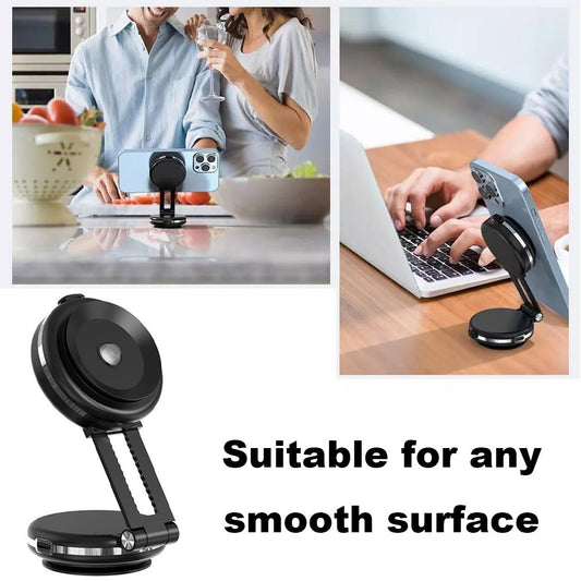 Dobbel sugekoppholder for trådløs lading av telefon