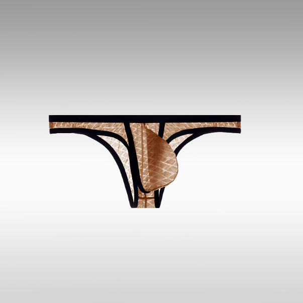 Sexy lavt sittende komfortbikini for menn, is-silke, mesh, gjennomsiktig, ultratynn truse