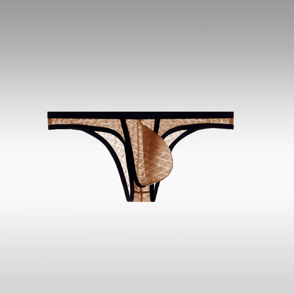 Sexy lavt sittende komfortbikini for menn, is-silke, mesh, gjennomsiktig, ultratynn truse
