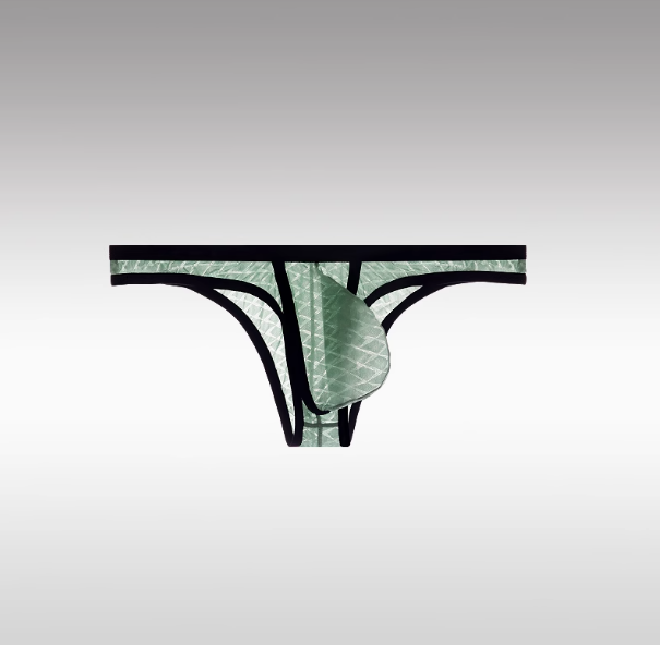 Sexy lavt sittende komfortbikini for menn, is-silke, mesh, gjennomsiktig, ultratynn truse