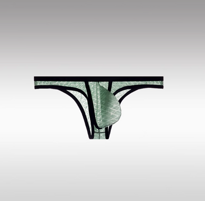 Sexy lavt sittende komfortbikini for menn, is-silke, mesh, gjennomsiktig, ultratynn truse
