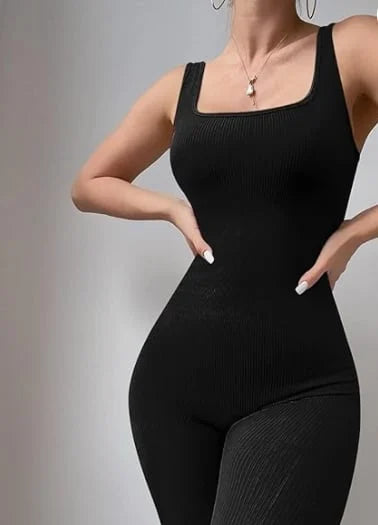 ❤️‍🔥Siste dag 39% AV⏳Sømløs firkantet hals Sport Jumpsuit i ett stykke