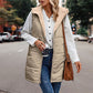 💖Høst & vinter Nyheter - Dame høst reversibel vest ermeløs faux fleece jakke