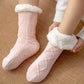 [Varm gave] Twist Pattern Soft Anti-Slip Thermal Floor Socks for vinteren