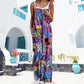 Kvinners sommerbohemsk brede ben jumpsuit med lommer