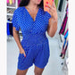 🔥2025 Salg💕 Prikkete jumpsuit med utringning på serek🙆‍♀️
