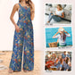 🌸💖Løs, uformell, blomstrete jumpsuit med vide ben