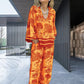 Kvinner Plus Size Trykket Casual Løs Drakt