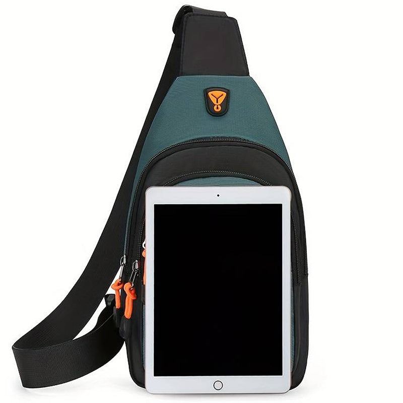 🎒✨ Vanntett skulderveske med flere lommer – oversiktlig oppbevaring, justerbar stropp, hodetelefonuttak 🌧️
