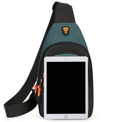 🎒✨ Vanntett skulderveske med flere lommer – oversiktlig oppbevaring, justerbar stropp, hodetelefonuttak 🌧️