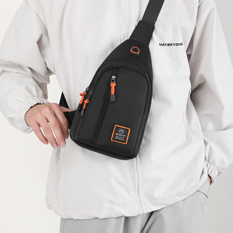 🎒✨ Vanntett skulderveske med flere lommer – oversiktlig oppbevaring, justerbar stropp, hodetelefonuttak 🌧️