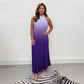 Ombre plissert halterneck kjole