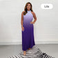 Ombre plissert halterneck kjole