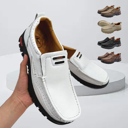 Slitesterke slippers i PU-lær for menn