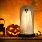 Halloween-dekorasjon: Lysende spøkelse i glasskuppel