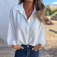 🥰2025 HOT SALE🥰Elegant ensfarget knappskjorte til dame