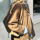 Kvinne Vintage Imitert Semsket Skinn Overdimensjonert Blazer
