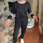🔥2-delt joggedress med rund hals og fargeblokker for damer